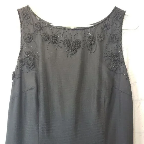 ABS BY ALLEN SCHWARTZ Beaded Floral Sleeveless Cocktail Dress - Picture 2 of 12